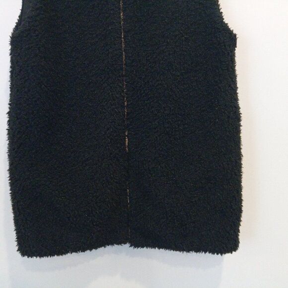 ARITZIA WILFRED Chatou FAUX FUR VEST full zip black XS sherpa teddy sleeveless - Picture 5 of 9